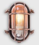 Bow Oval Nautical Outdoor Bulkhead Light Antique Copper IP64