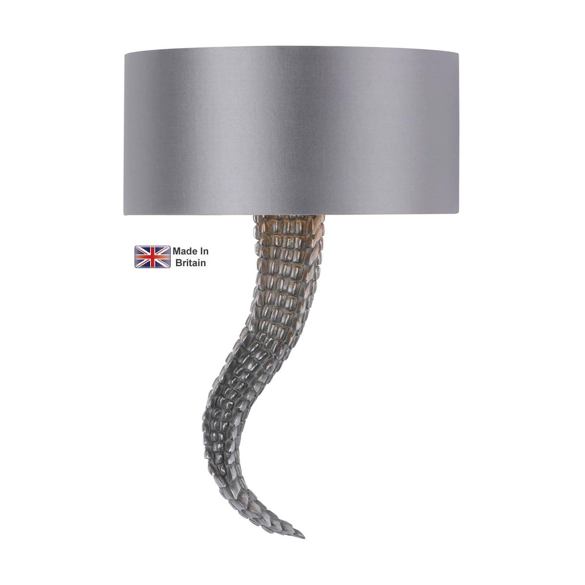 Brutus Right Hand Wall Light Crocodile Tail Bespoke Shade