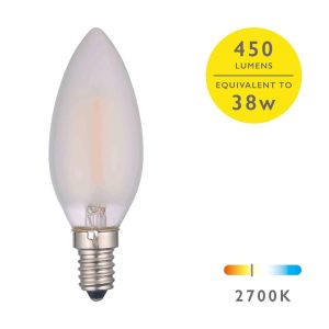 4w LED frosted candle bulb warm white 450 lumen for E14 main image