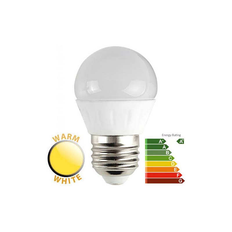 4W LED ES/E27 Frosted Golf Ball Bulb 2700k Warm White 400 Lumen