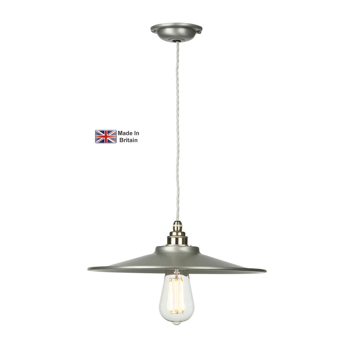 Buxton 1 Light Kitchen Ceiling Pendant Satin Chrome