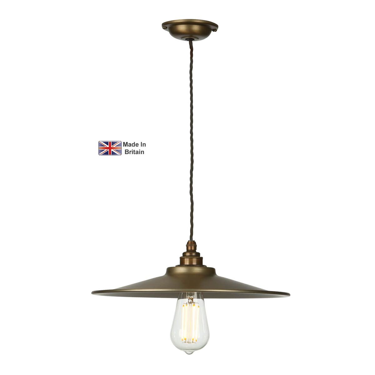 Buxton 1 Light Kitchen Ceiling Pendant Antique Brass