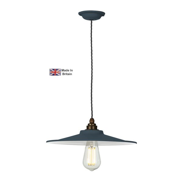 Buxton 1 light kitchen ceiling pendant in smoke blue paint colour option