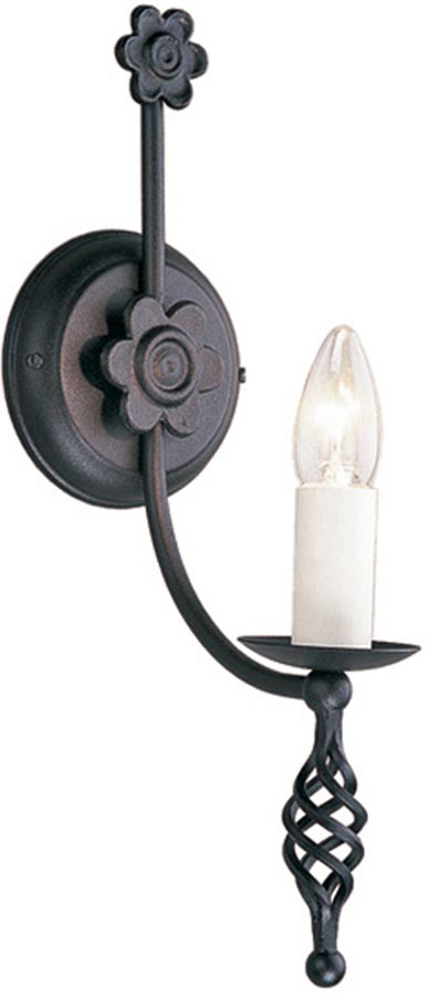 Belfry Medieval Single Black Finish Ironwork Wall Light UK Made