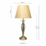Dar Bybliss 1 Light Table Lamp Antique Brass Gold Shade