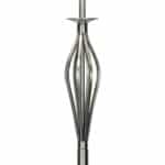 Dar Bybliss 1 Light Floor Lamp Satin Chrome Cream Shade