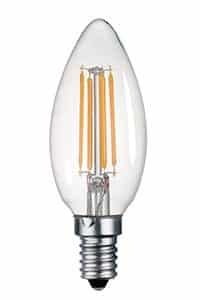 Image of SES candle bulb on white background
