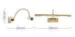Capri 2 Lamp 39cm Picture Light Antique Brass Fully Adjustable