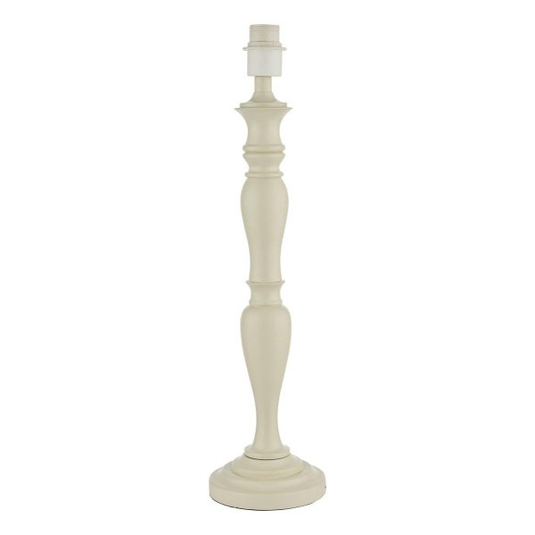 Dar Caycee 1 light wooden table lamp base only in cream on white background