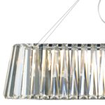 Dar Cecilia Linear 3 Light Crystal Ceiling Pendant Chrome