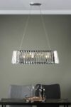 Dar Cecilia Linear 3 Light Crystal Ceiling Pendant Chrome