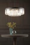 Dar Celeus 8 Light Crystal Chandelier Anthracite 80cm Dia