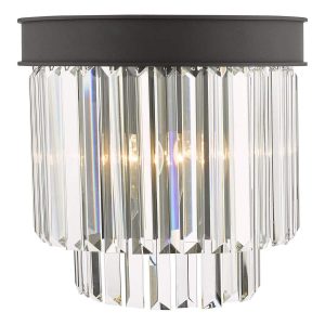 Celeus 2 lamp crystal wall light in anthracite on white background