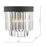 Dar Celeus 2 Lamp Crystal Wall Light Anthracite Elegant