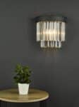 Dar Celeus 2 Lamp Crystal Wall Light Anthracite Elegant