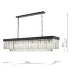 Dar Celeus 6 Light Island Crystal Chandelier Anthracite