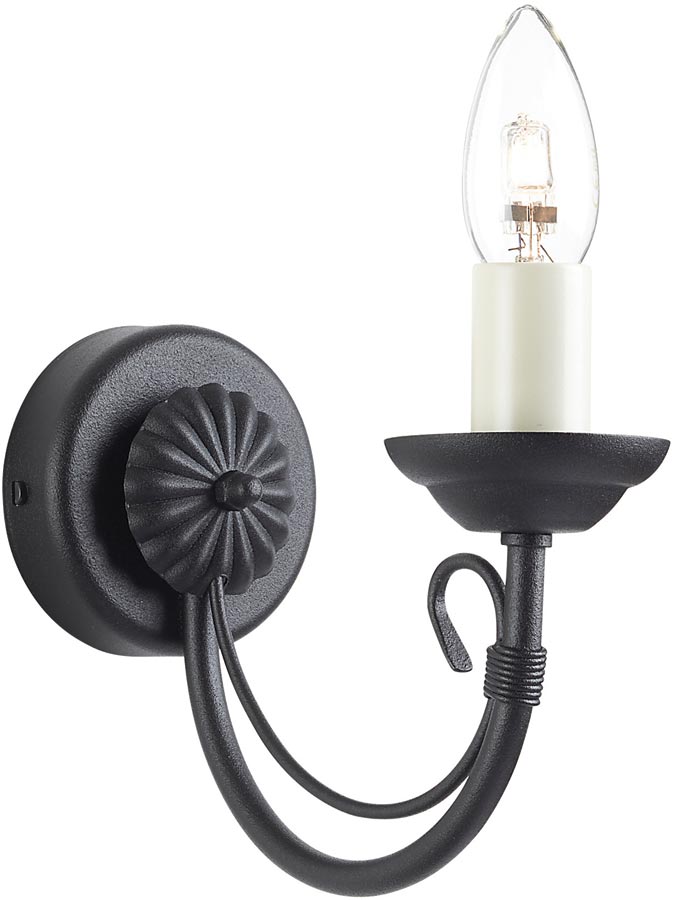 Elstead Chartwell Traditional Black Ironwork Single Wall Light