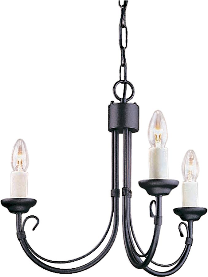 Elstead Chartwell Traditional Black Ironwork 3 Light Chandelier