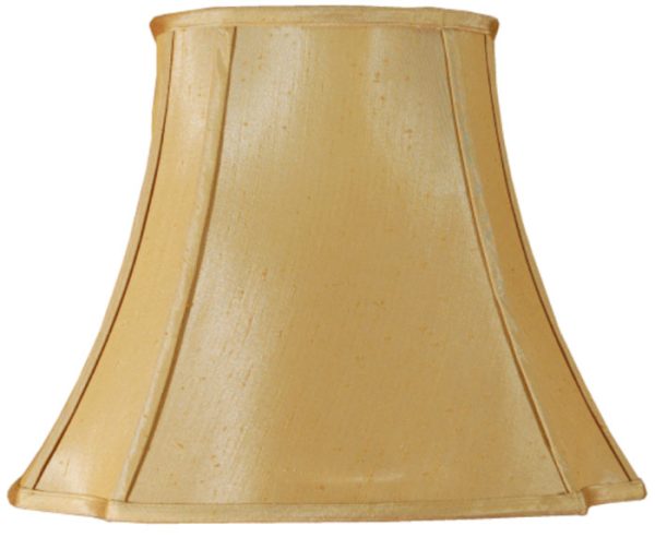 Champagne oval cut corner faux silk lamp shade