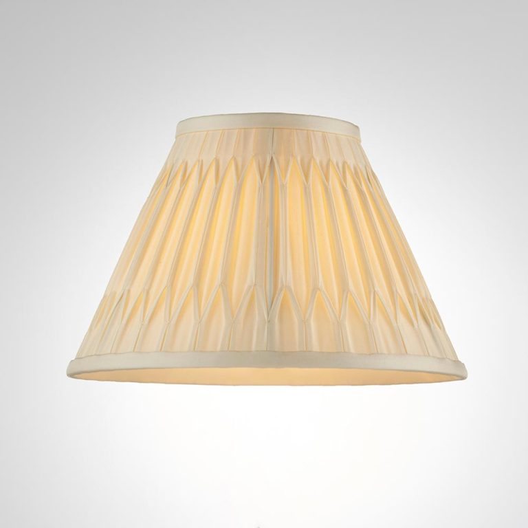 Chatsworth Pinch Pleat Tapered 10" Ivory Silk Small Table Lamp Shade