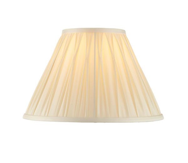 Chatsworth pinch pleat tapered 12 inch ivory silk table lamp shade main image