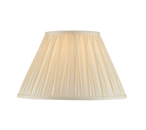 Chatsworth pinch pleat tapered 14 inch ivory silk table lamp shade main image