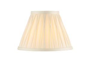 Chatsworth pinch pleat tapered 8 inch ivory silk table lamp shade main image