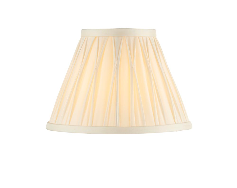 Chatsworth Pinch Pleat Tapered 8″ Ivory Silk Table / Wall Lamp Shade