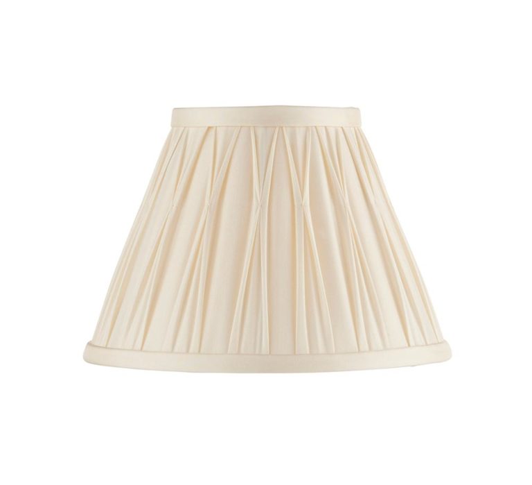 Chatsworth Pinch Pleat Tapered 8" Ivory Silk Table / Wall Lamp Shade