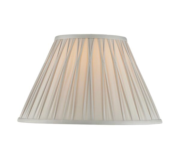 Chatsworth Pinch Pleat Tapered 14″ Silver Silk Table / Ceiling Lamp Shade