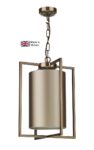 Chiswick 1 Light Ceiling Pendant Antique Brass Bespoke Shade