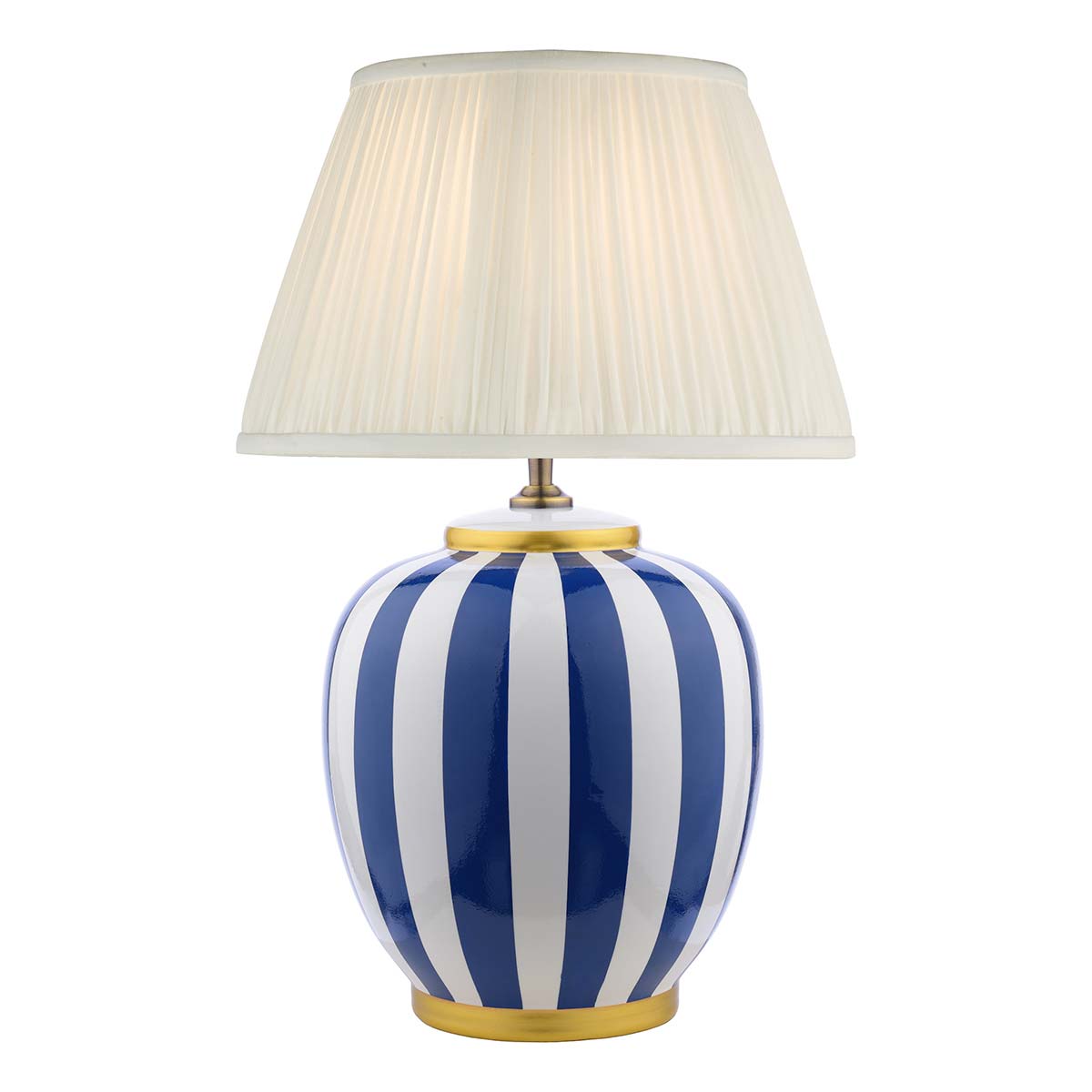 Dar Circus Blue and White Ceramic Table Lamp Ivory Shade