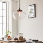 Timeless Polished Nickel Single Pendant Ceiling Light Clear Glass Shade