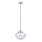 Timeless Polished Nickel Single Pendant Ceiling Light Clear Glass Shade