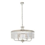 Classic Round 6 Light Sophisticated Cut Glass Chandelier Polished Nickel