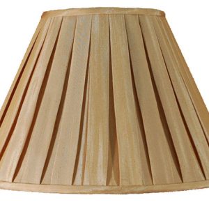 Champagne faux silk box pleat lamp shade