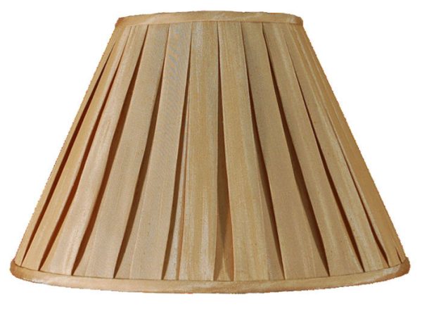 Champagne faux silk box pleat lamp shade