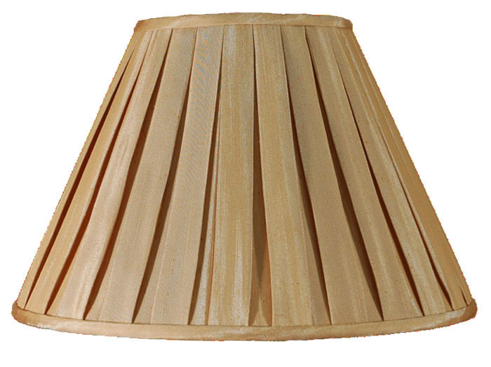 Champagne Faux Silk Box Pleat 18 Inch Ceiling / Large Table Lamp Shade