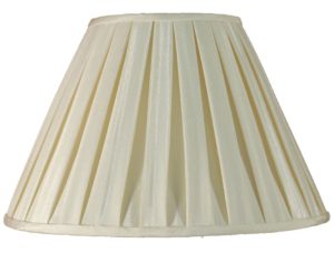 Cream faux silk box pleat lamp shade