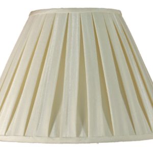 Cream faux silk box pleat lamp shade