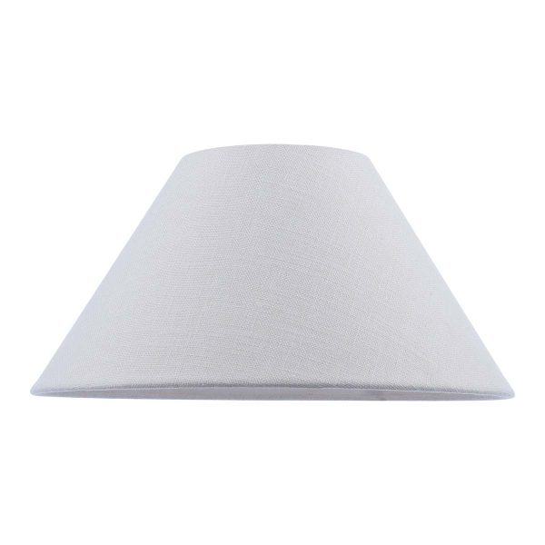 Cleo 40cm coolie shade in natural linen for table lamps, on white background unlit