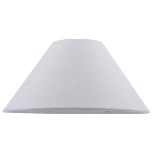 Cleo 44cm coolie shade in natural linen for floor lamps, on white background unlit