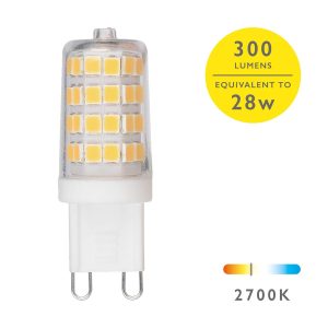 10 Pack Clear 4w G9 Capsule Light Bulb 2700k Warm White 350 Lumen