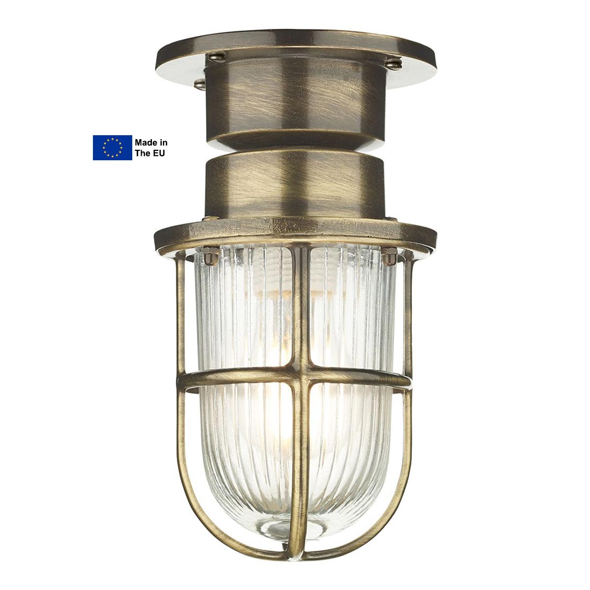 Coast Outdoor Bulkhead Light Solid Antique Brass IP44