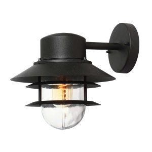 Elstead Copenhagen 1 light black outdoor wall lantern, main image on white background.