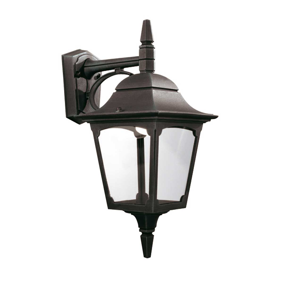 Elstead Chapel 1 Light Downward Outdoor Wall Lantern Black Clear Glass