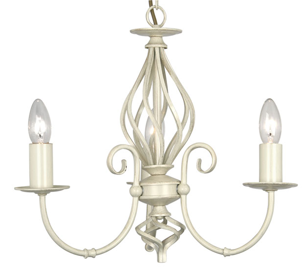 Tuscany Cream Scrolled Bird Cage 3 Light Ceiling Fitting