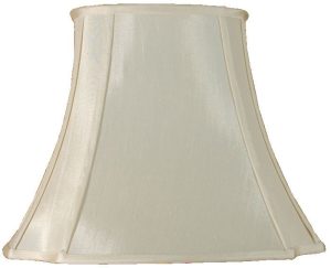 Cream oval cut corner faux silk lamp shade