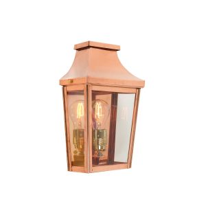 Norlys Chelsea small 1 light pure copper flush outdoor wall lantern, main image on white background.