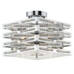 Dar Cube 5 Light Dual Mount Ceiling Pendant Chrome
